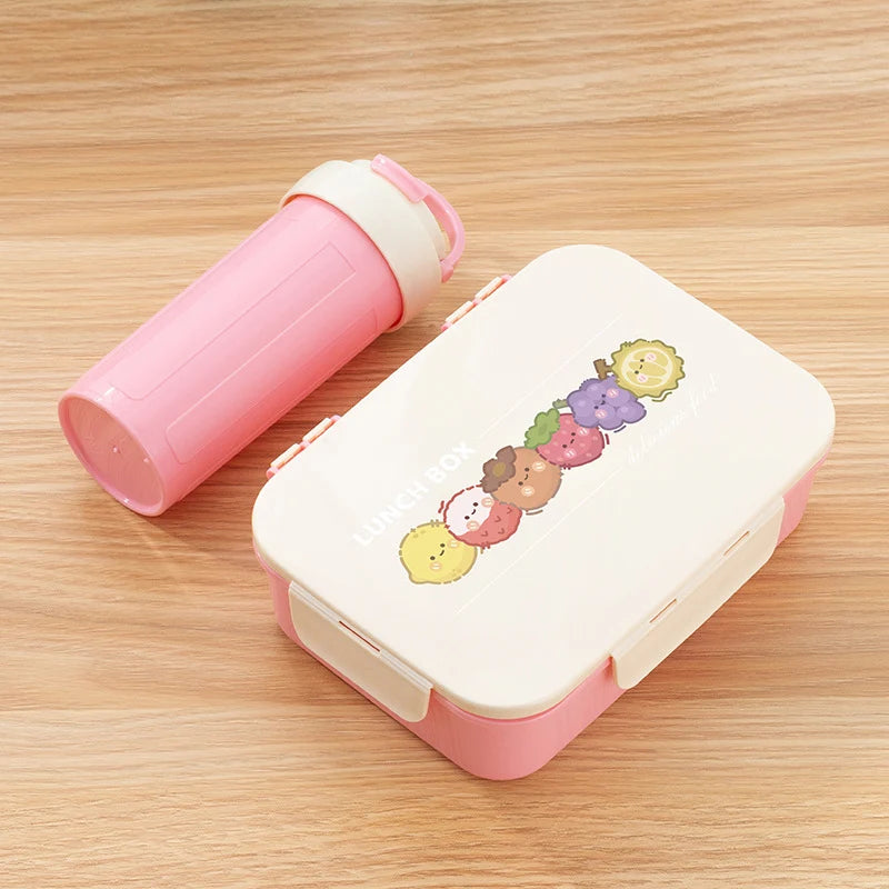 Unisex Lunchboxset Vrolijke Illustraties Draagbaar 2
