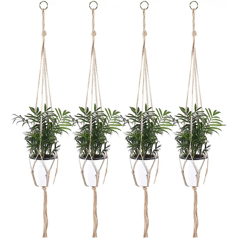 Unisex Macramé Plantenhouder Handgemaakt voor Binnen en Buiten 2