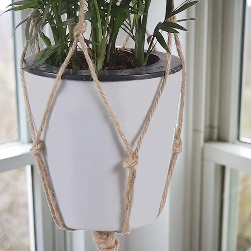 Unisex Macramé Plantenhouder Handgemaakt voor Binnen en Buiten 4