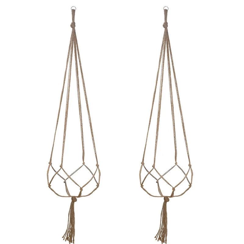 Unisex Macramé Plantenhouder Handgemaakt voor Binnen en Buiten 5