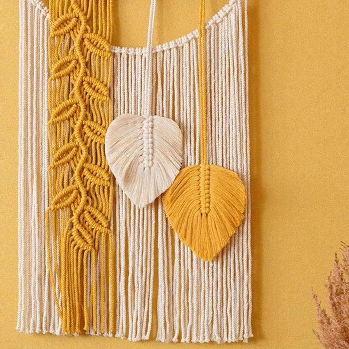 Unisex Macramé Wanddecoratie Bladpatroon Bohemian Stijl 1