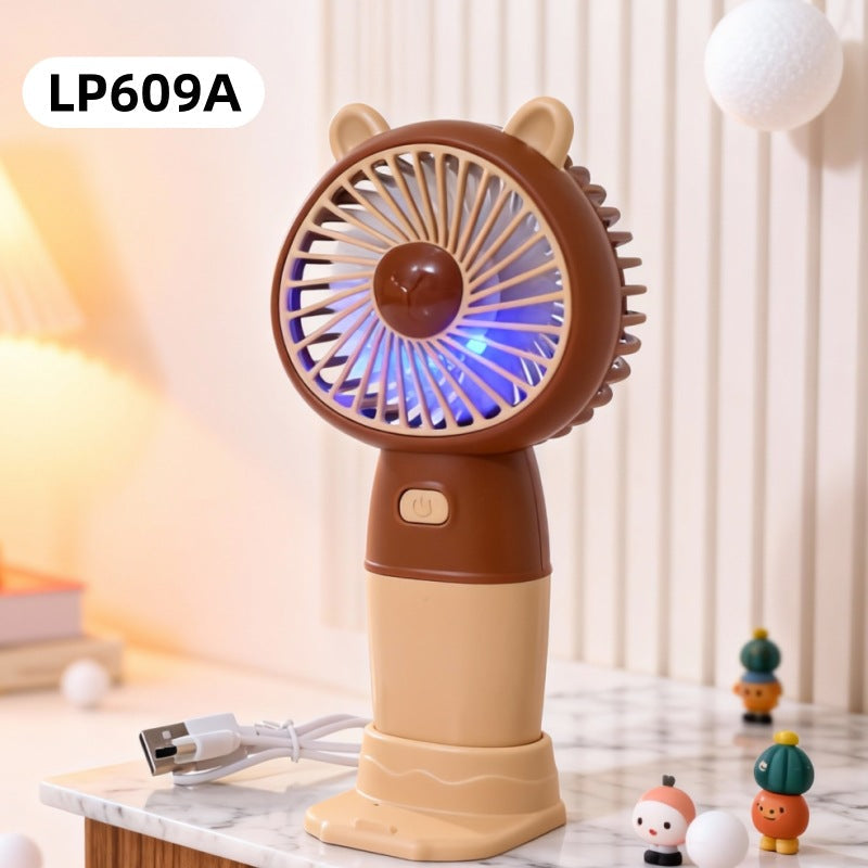 Unisex Mini Bureauventilator Draagbaar Met LED-sfeerlicht 12