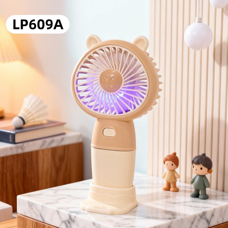 Unisex Mini Bureauventilator Draagbaar Met LED-sfeerlicht 8