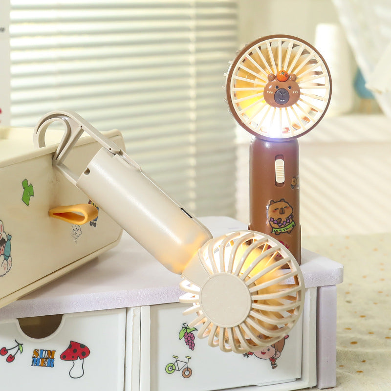 Unisex Mini Handventilator Draagbaar Met LED-licht En Clip 2