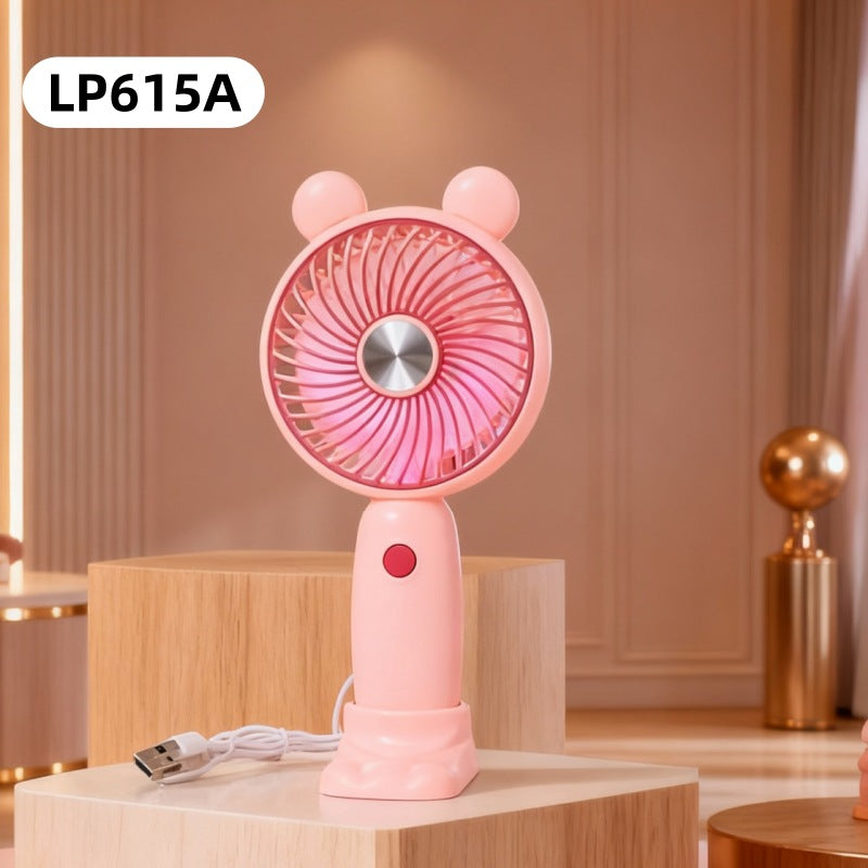 Unisex Mini Handventilator Draagbaar Met LED-lichtring 22