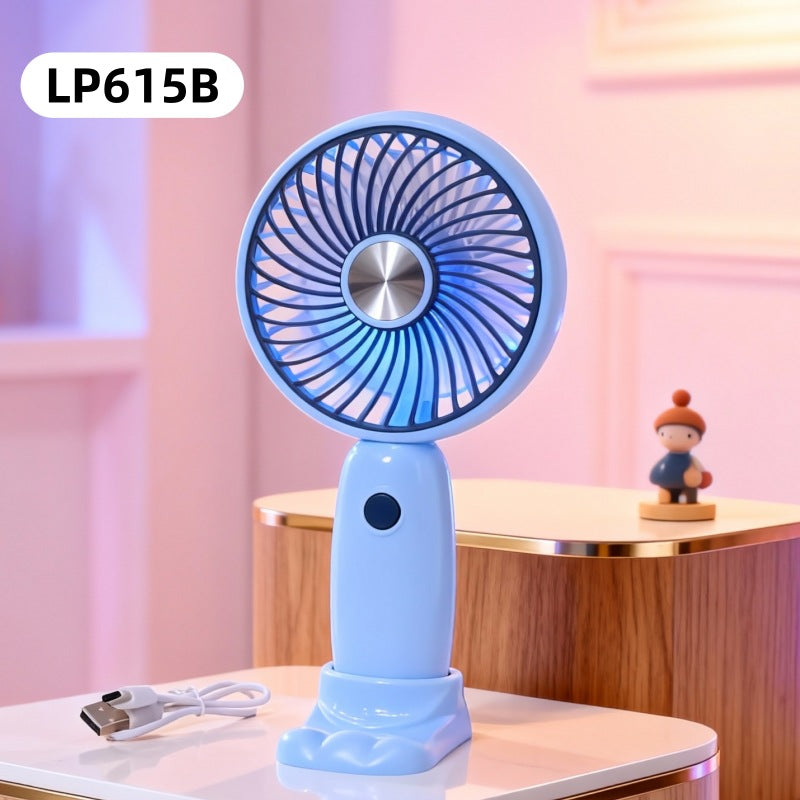 Unisex Mini Handventilator Draagbaar Met LED-lichtring 4