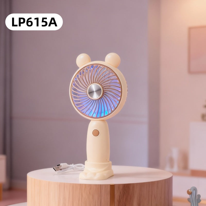 Unisex Mini Handventilator Draagbaar Met LED-lichtring 6