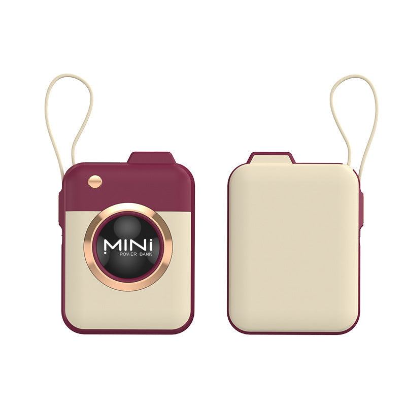 Unisex Mini Powerbank Compact met Draagriem en Hoog Vermogen 5
