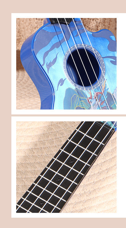 Unisex Mini Ukelele Draagbaar Met Charmant Bloemenpatroon 3