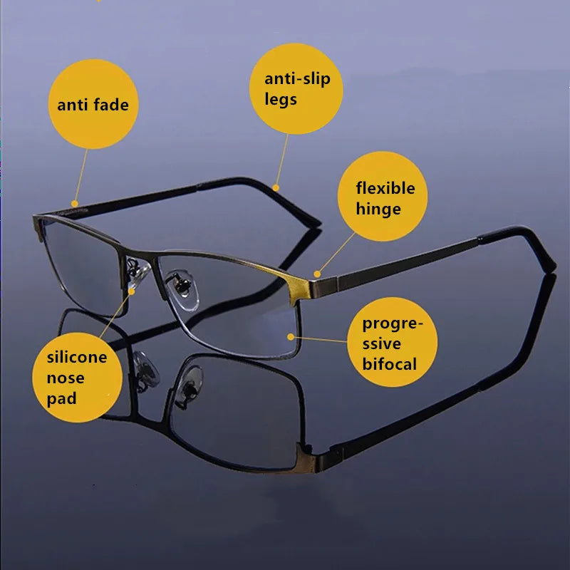 Unisex Multifocale Leesbril Metalen Full Frame 3