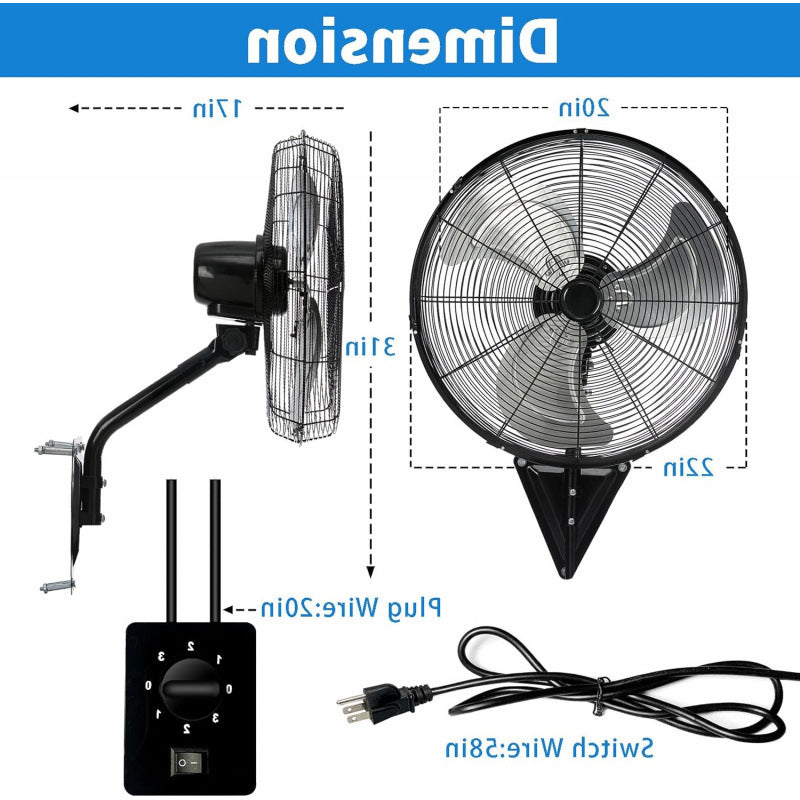 Unisex Muurventilator Met Krachtige Luchtcirculatie 2