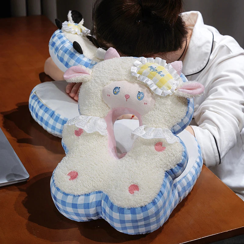 Unisex Nekkussen met Compacte Knuffeldeken Schaapvorm 2