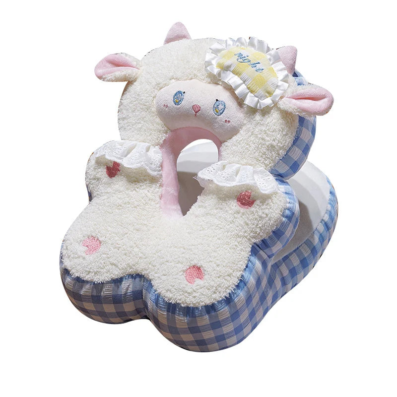 Unisex Nekkussen met Compacte Knuffeldeken Schaapvorm 3