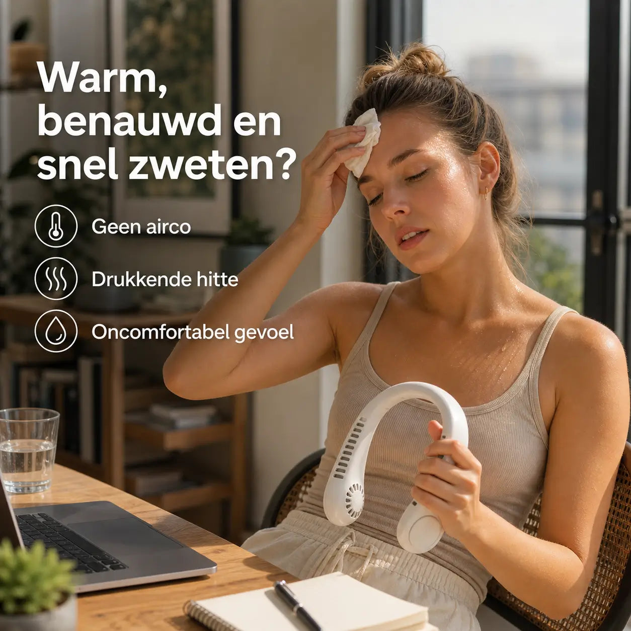 Unisex Nekventilator Draagbaar Met Instelbare Snelheden voor Directe Verkoeling 2