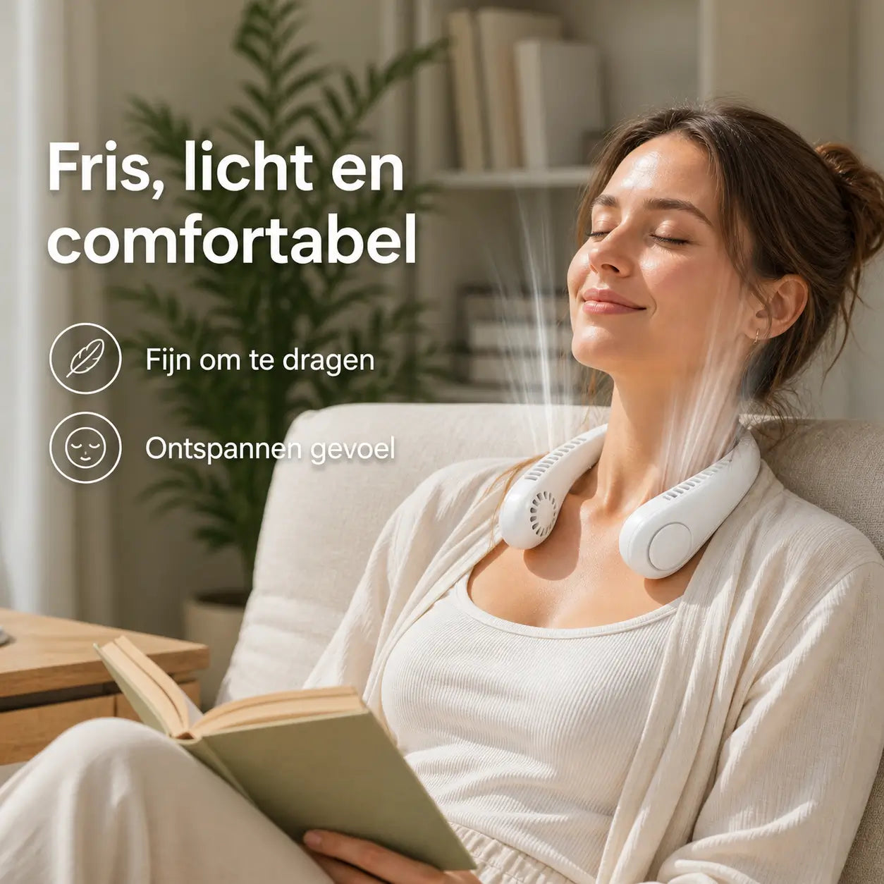 Unisex Nekventilator Draagbaar Met Instelbare Snelheden voor Directe Verkoeling 7