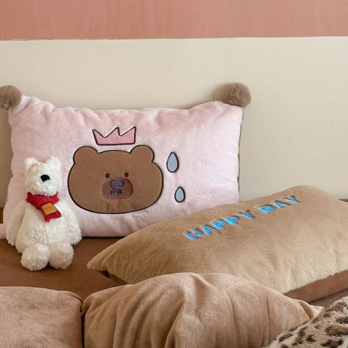 Unisex Omkeerbare Dekbedovertrekset Gestreept Pluche 4