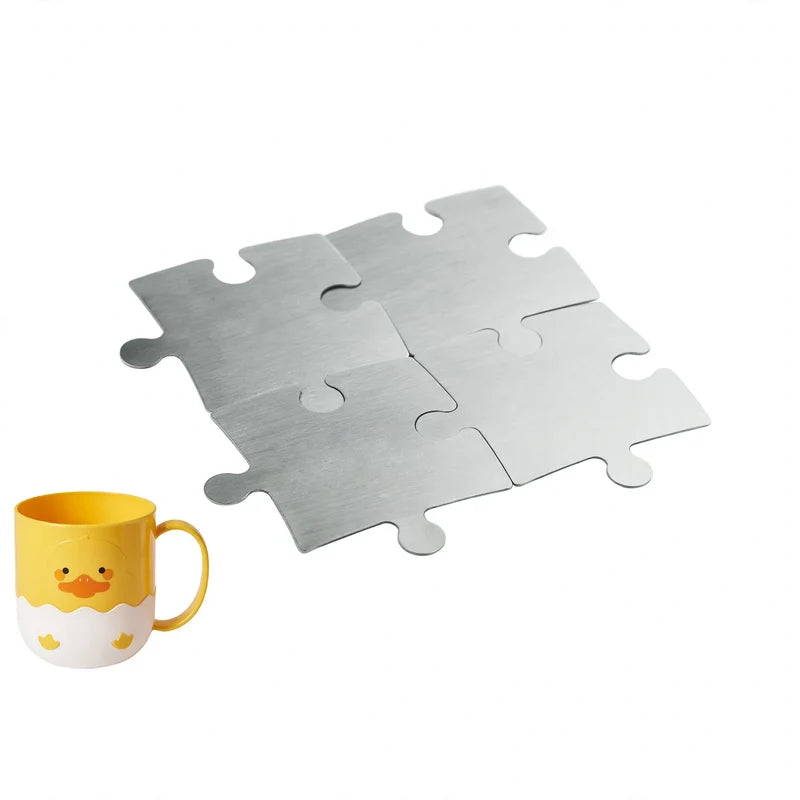 Unisex Onderzetter Roestvrijstaal Puzzelvorm Modern Design 0