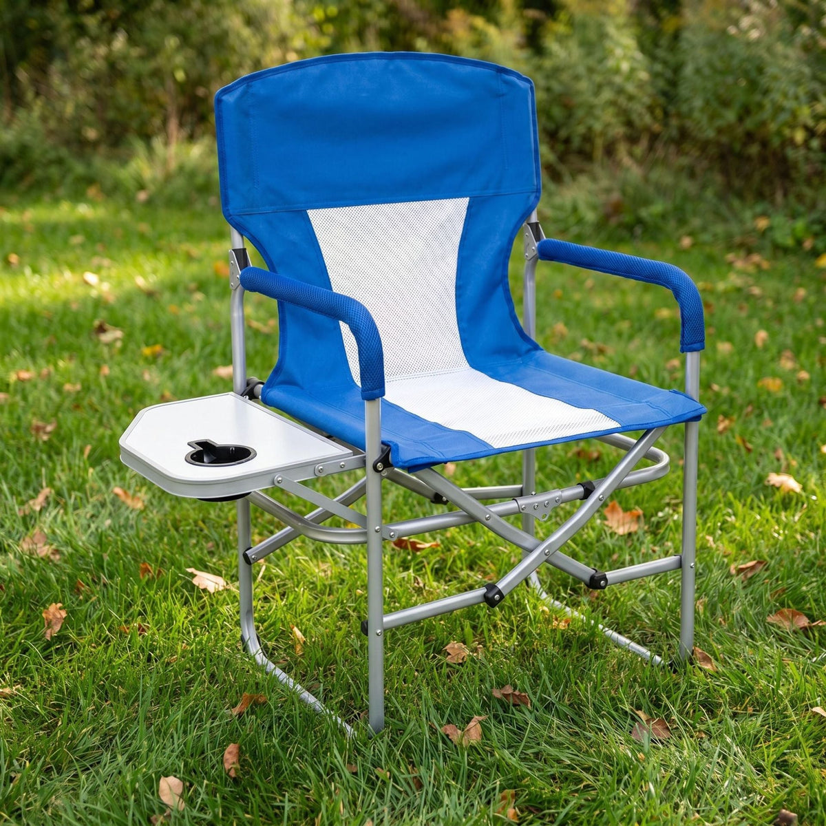 Unisex Opvouwbare Campingstoel Met Bijzettafel Lichtgewicht Design 1
