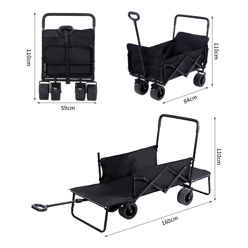 Unisex Opvouwbare Multifunctionele Transportwagen met Royale Laadruimte 0