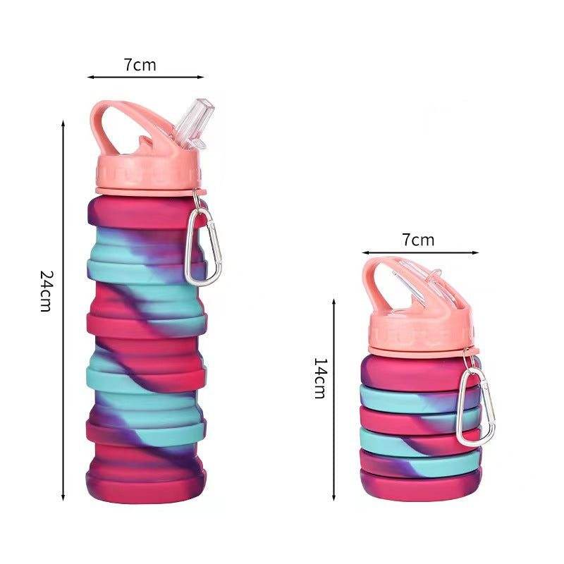 Unisex Opvouwbare Sportwaterfles met Karabijnhaak 11
