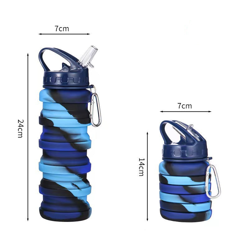 Unisex Opvouwbare Sportwaterfles met Karabijnhaak 12