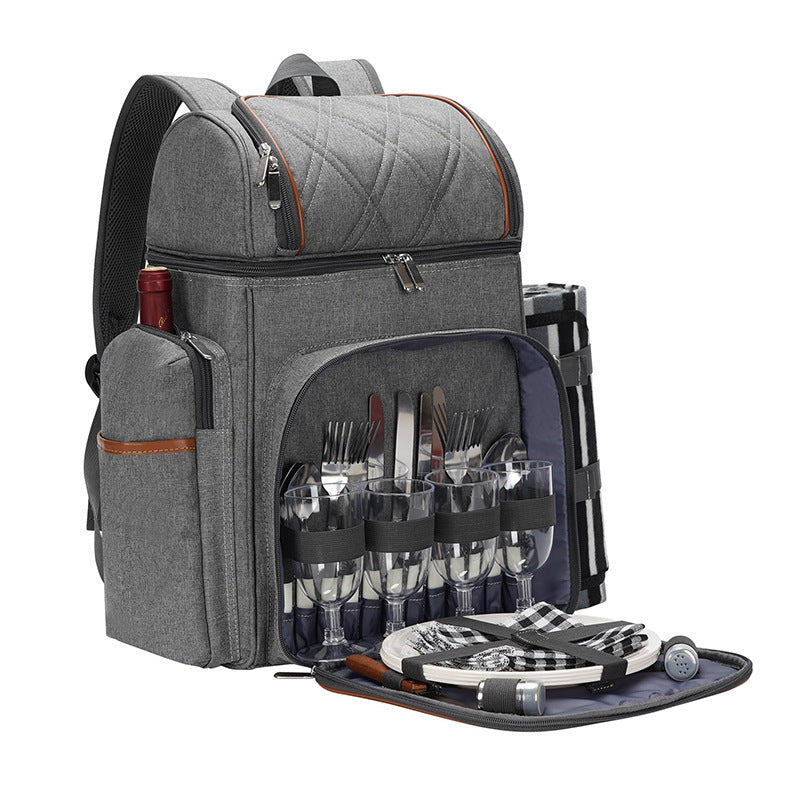 Unisex Picknickrugzak Geïsoleerd met Compleet Eetset 2