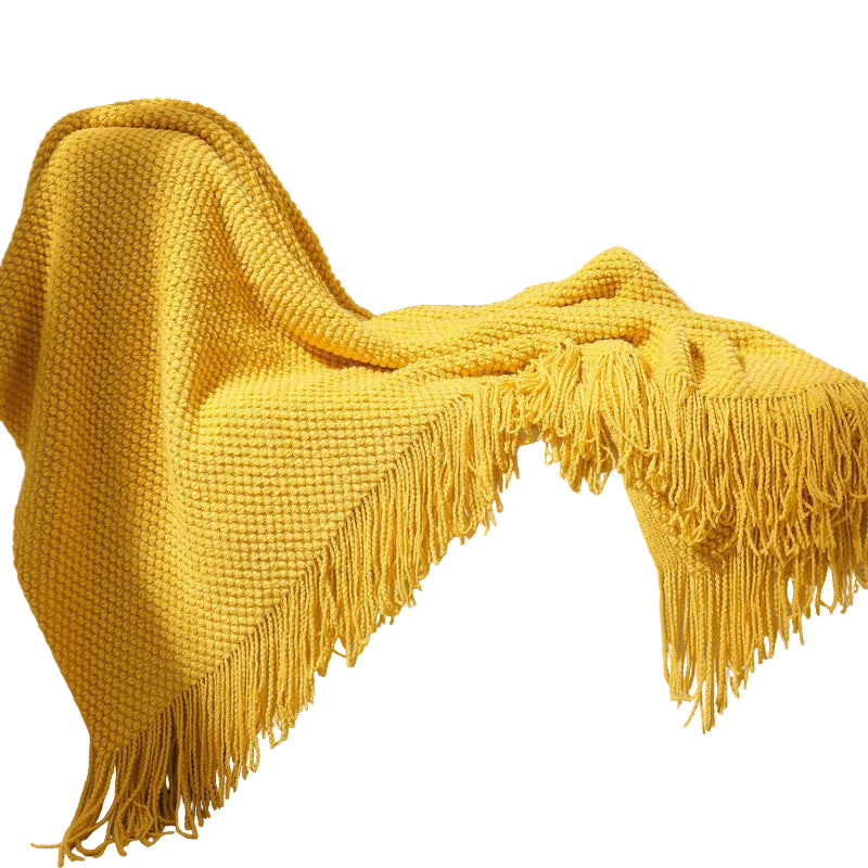 Unisex Plaid Met Textuur En Franje 0