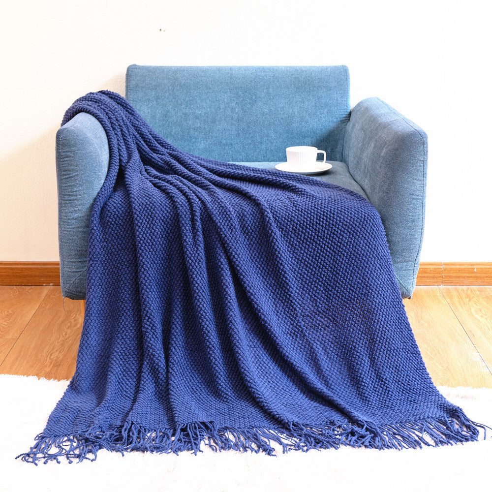 Unisex Plaid Met Textuur En Franje 11