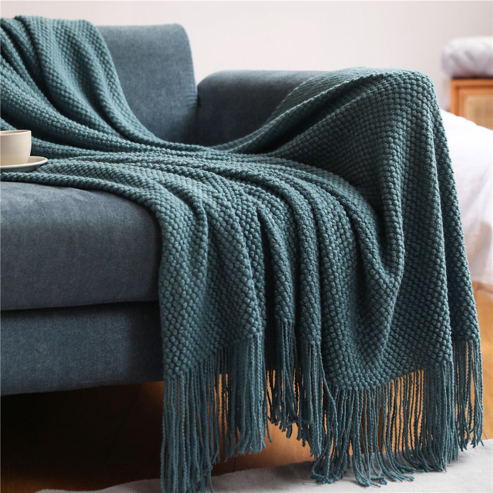 Unisex Plaid Met Textuur En Franje 15