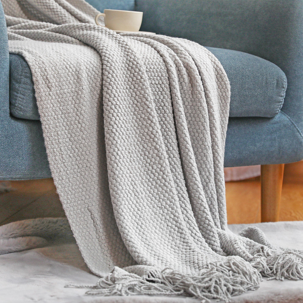 Unisex Plaid Met Textuur En Franje 6