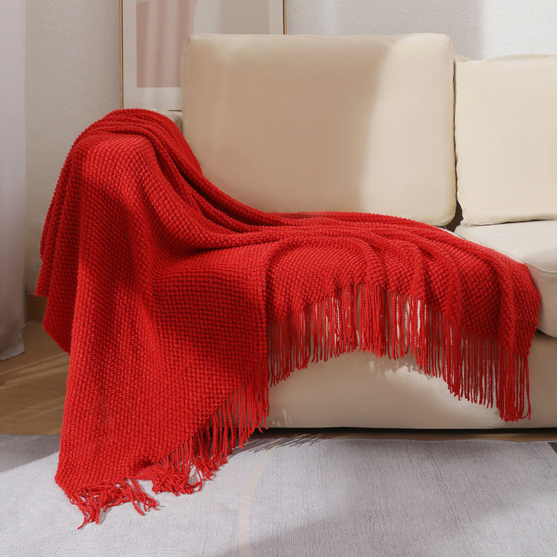 Unisex Plaid Met Textuur En Franje 9