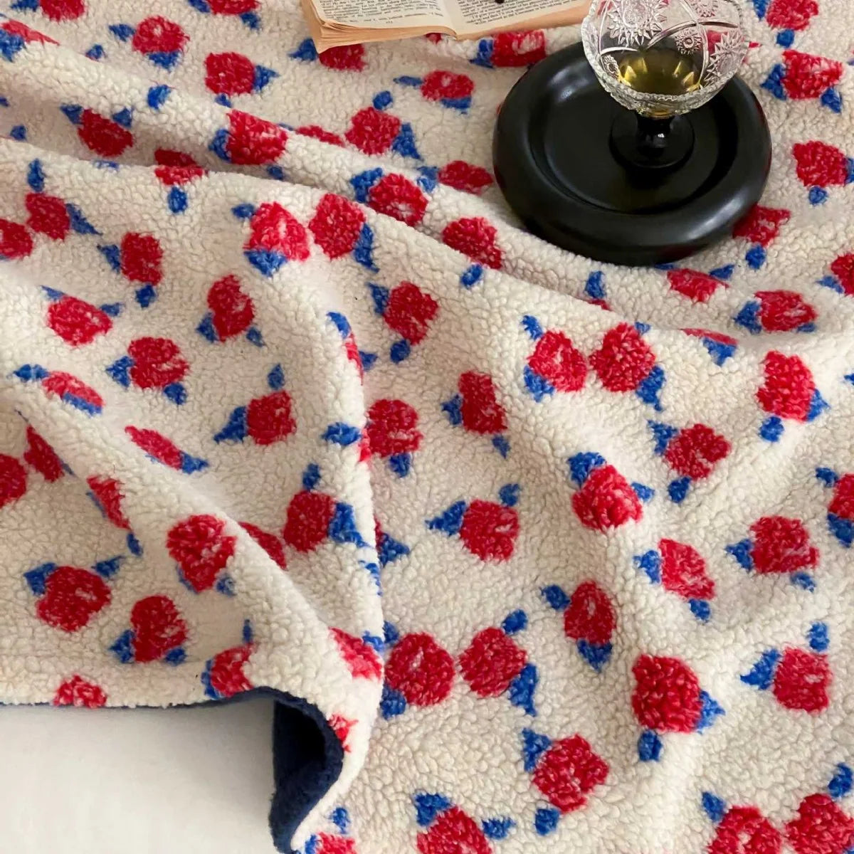 Unisex Plaid Sherpa met Retro Bloemenprint 3