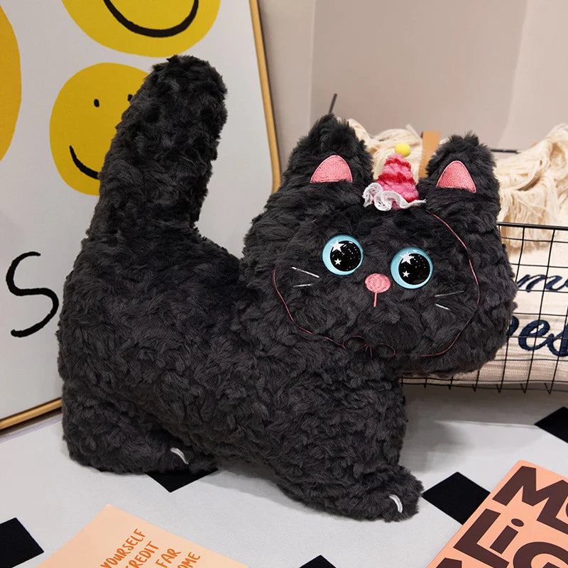 Unisex Pluche Kattenkussen Met Glitterogen 18
