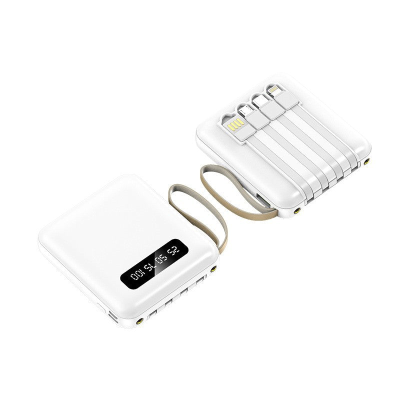 Unisex Powerbank Compact met Geïntegreerde Oplaadkabels 0