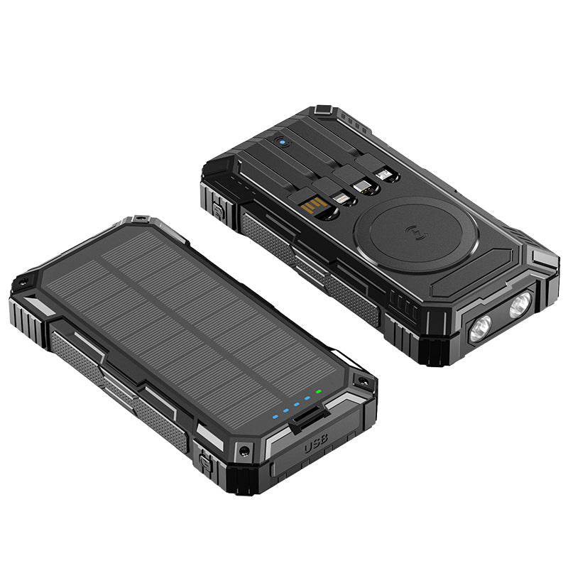Unisex Powerbank Solar Robuust Draagbaar Met LED-Licht 4