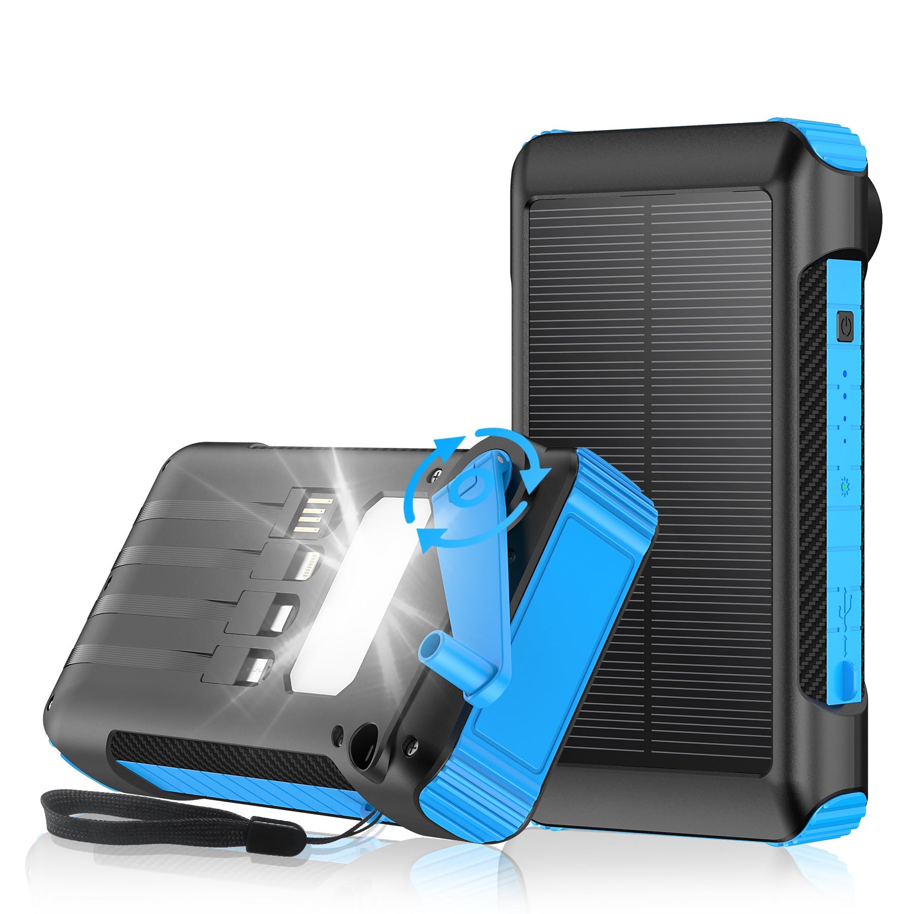 Unisex Powerbank Solar met LED-licht en Kompas 3