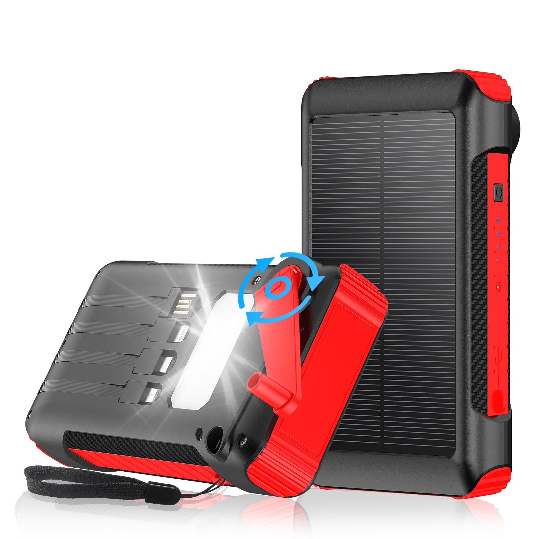 Unisex Powerbank Solar met LED-licht en Kompas 8