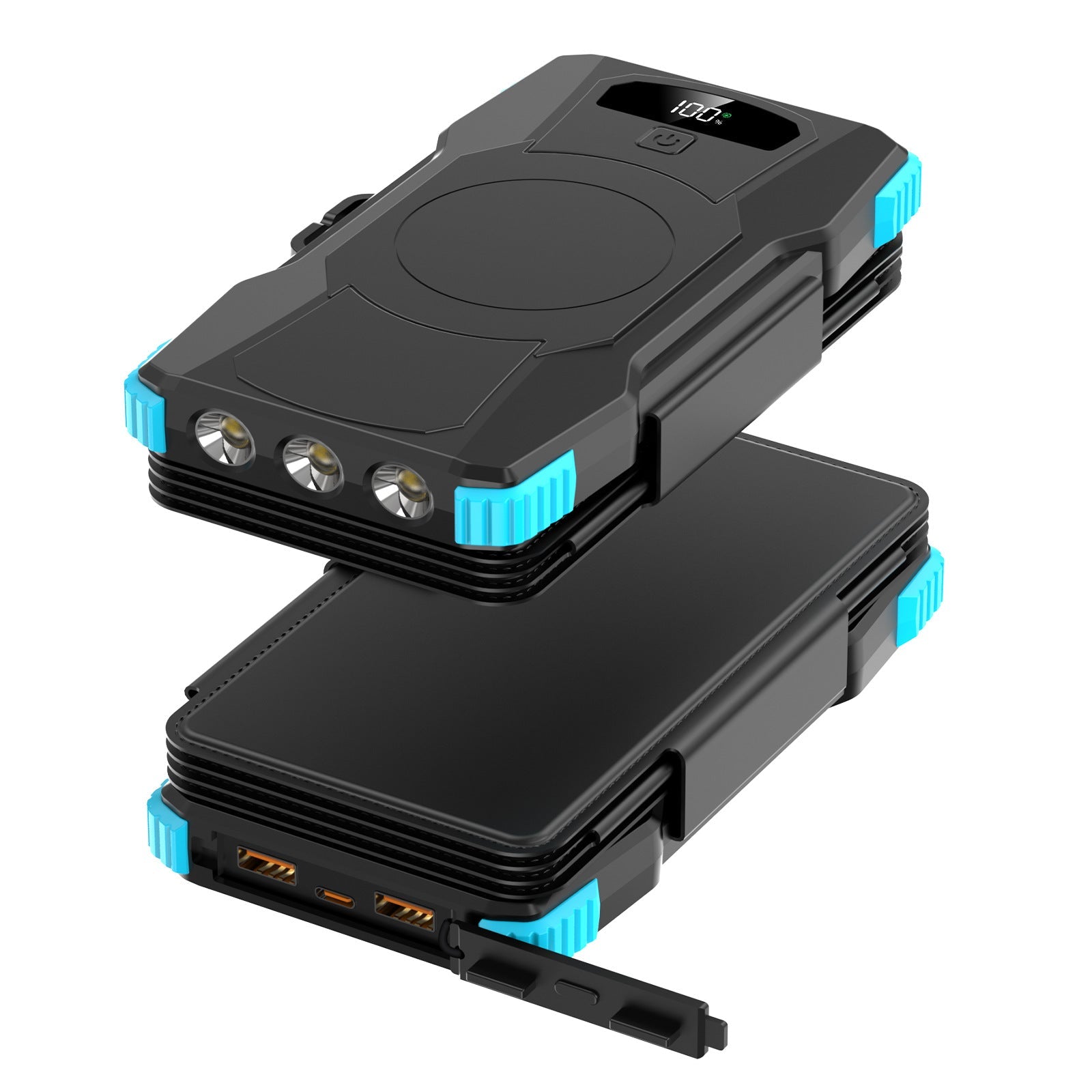 Unisex Powerbank Zonne-energie Met LED-verlichting en Meerdere USB-poorten 7