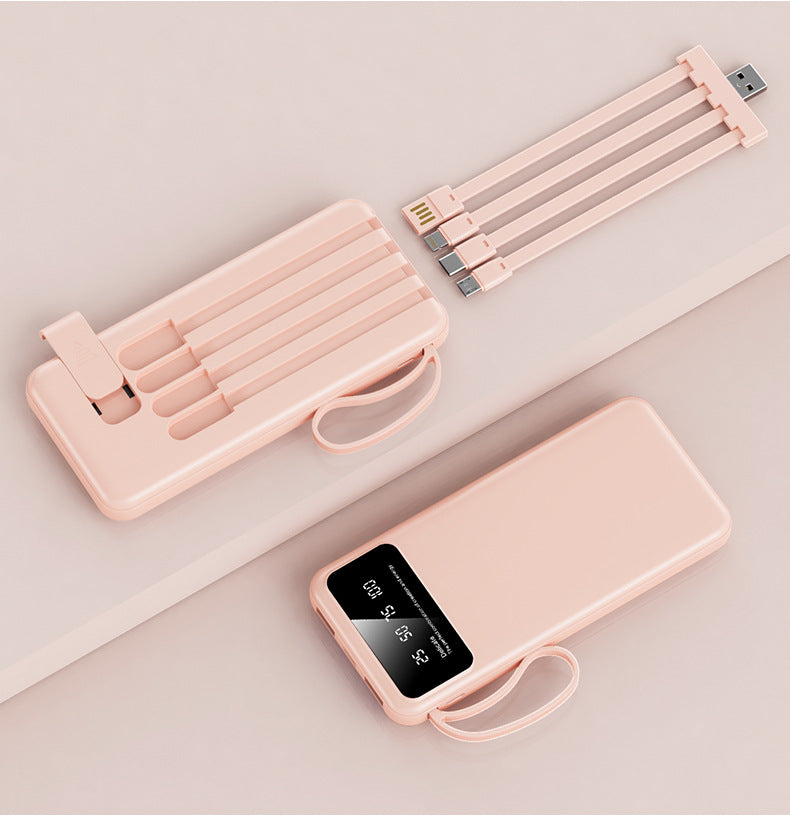 Unisex Powerbank met Geïntegreerde Oplaadkabels en LED-Display 0