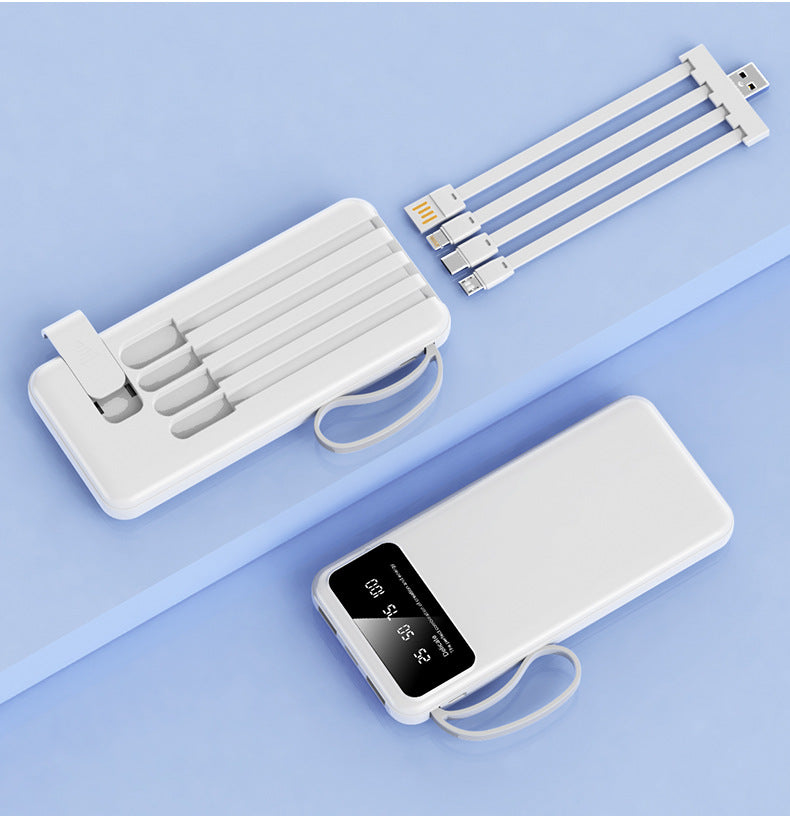 Unisex Powerbank met Geïntegreerde Oplaadkabels en LED-Display 1