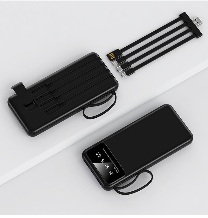 Unisex Powerbank met Geïntegreerde Oplaadkabels en LED-Display 2