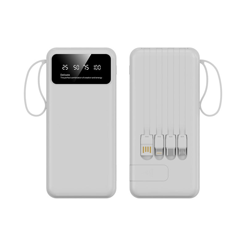 Unisex Powerbank met Geïntegreerde Oplaadkabels en LED-Display 3