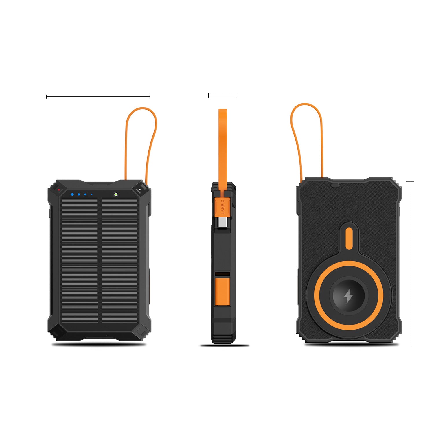 Unisex Powerbank met Zonne-energie en Draadloze Oplader 2