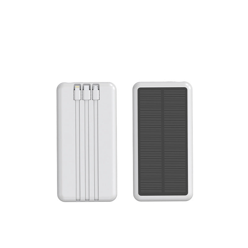 Unisex Powerbank met Zonne-energie en Geïntegreerde Oplaadkabels 0