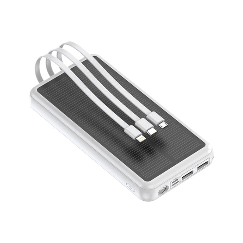 Unisex Powerbank met Zonne-energie en Geïntegreerde Oplaadkabels 1