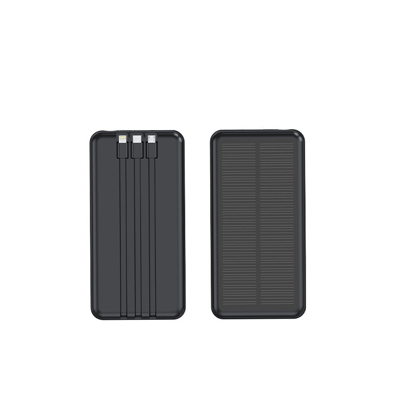 Unisex Powerbank met Zonne-energie en Geïntegreerde Oplaadkabels 2