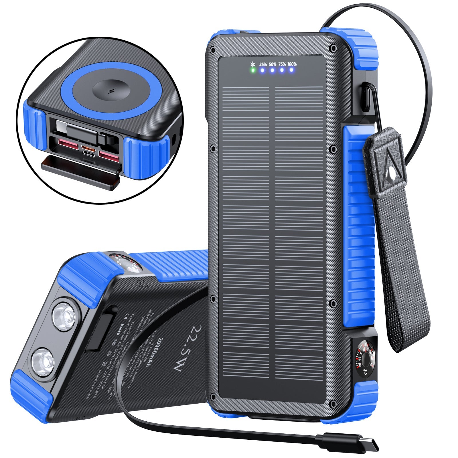 Unisex Powerbank met Zonne-energie en LED-display 6