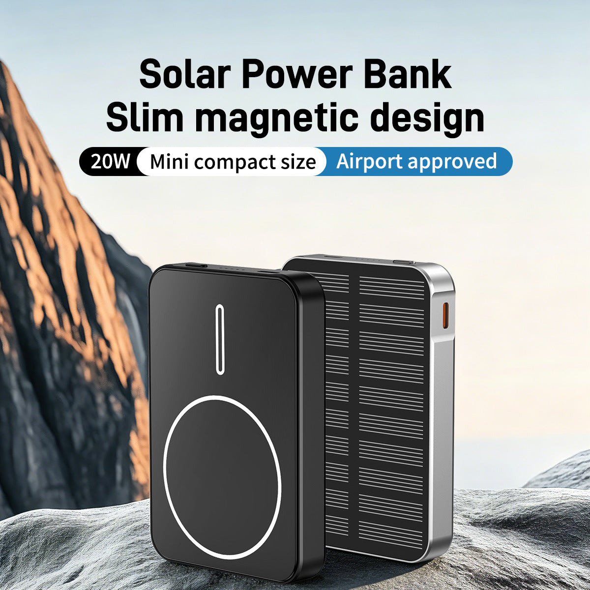 Unisex Powerbank met Zonne-energie en Snellaadfunctie 1