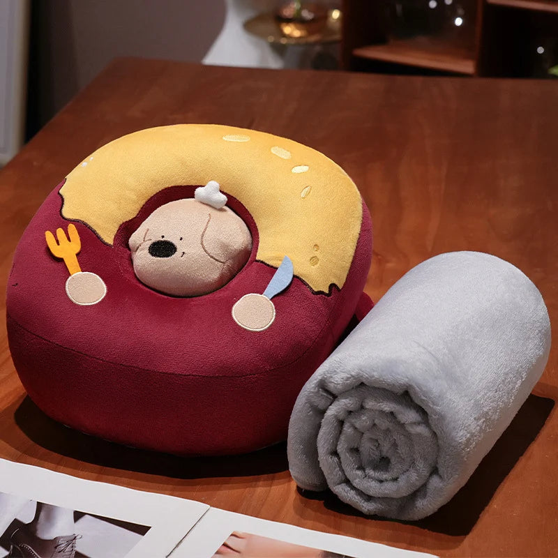 Unisex Reiskussenset met Ergonomisch Nekkussen en Microvezeldeken 0