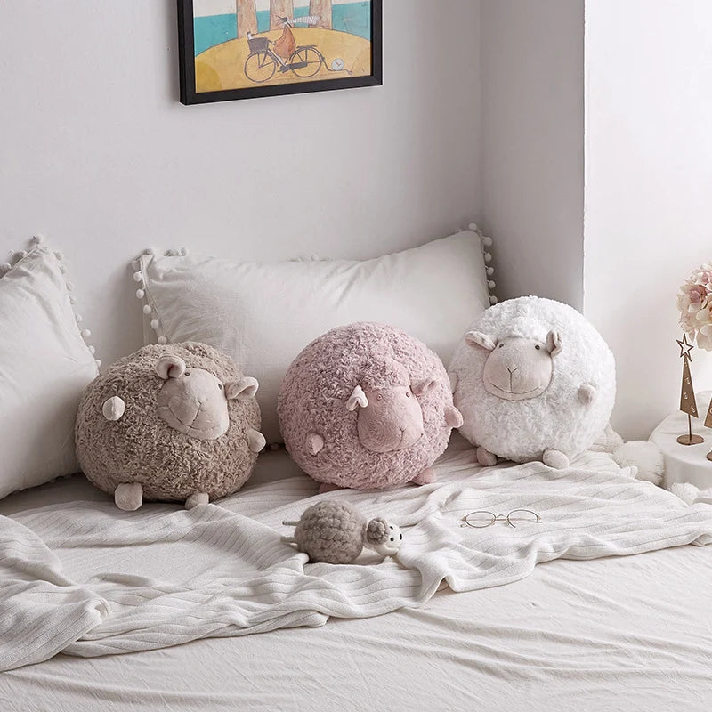 Unisex Rond Knuffelkussen Schaapvormig 1